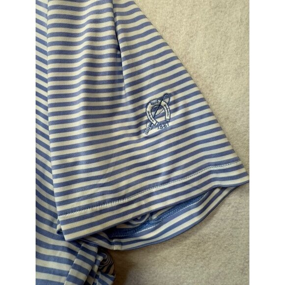 RLX Ralph Lauren Polo Shirt Short Sleeved Blue and White Striped Men's Size XXL - Picture 3 of 7